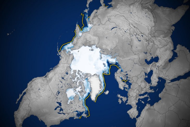 Satellitenbild der Arktis vom 22. März 2025