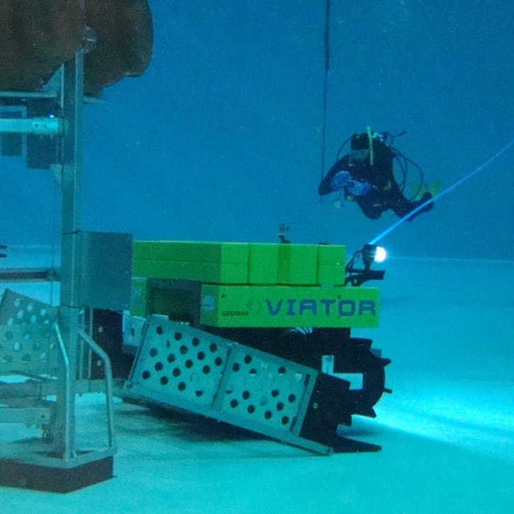 The VIATOR is being tested in a swimming pool.