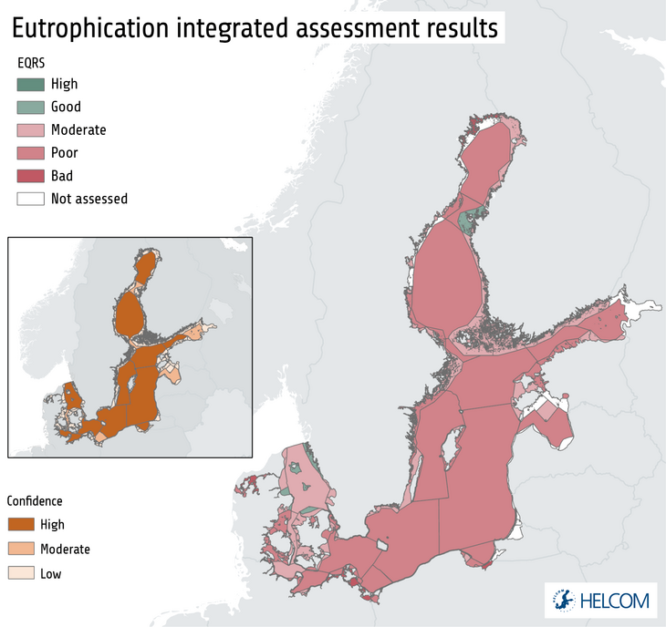 Grafik, die die Nährstoffbelastung der Ostsee zeigt.